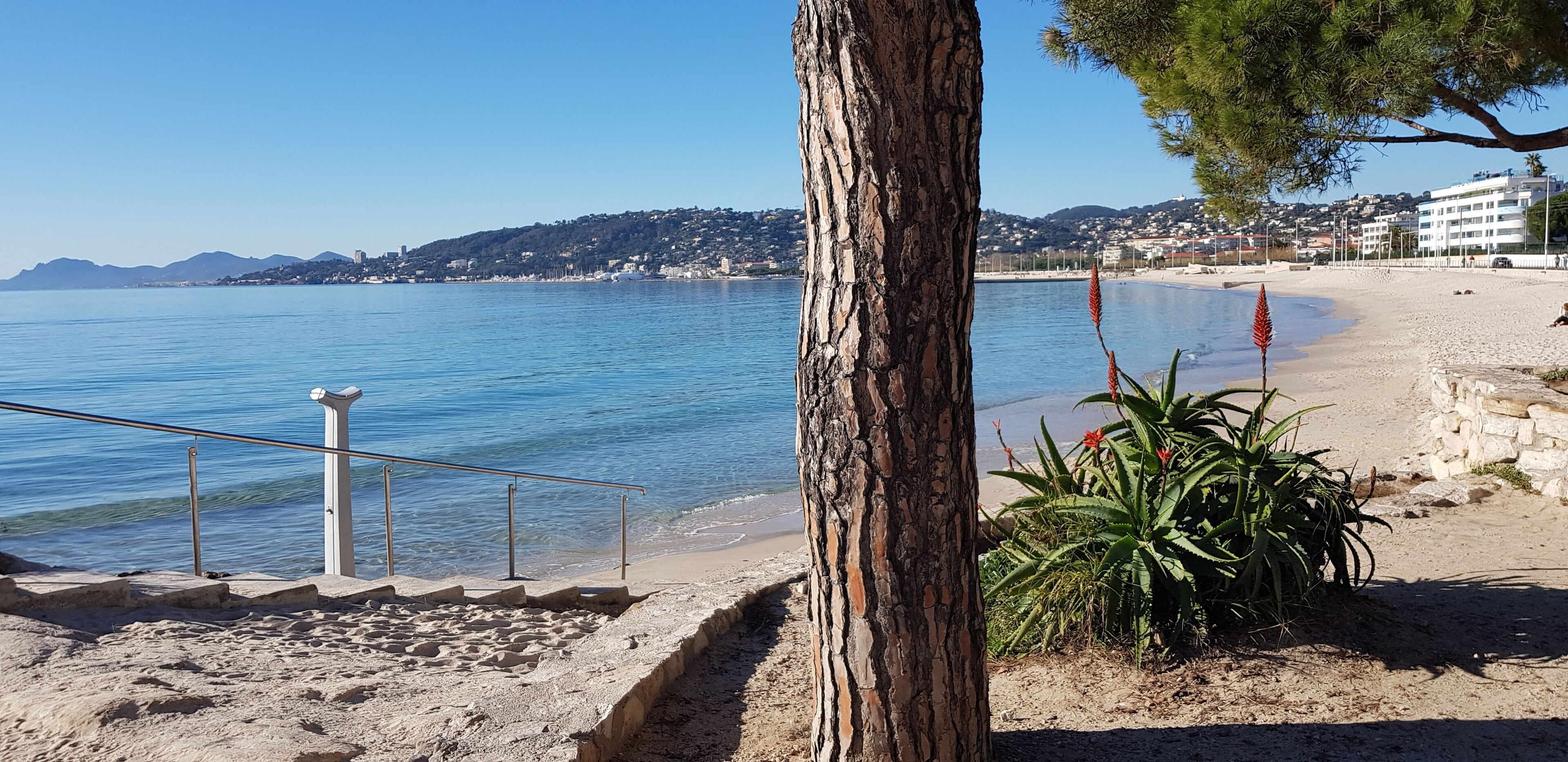 Plage à proximité, chaises longues