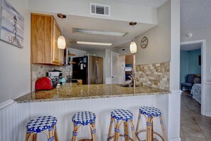 Fridge, microwave, oven, stovetop - Charming Condo With Endless Views of the Atlantic! (North Topsail Beach)