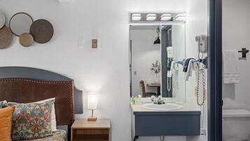 Hair dryer, towels
