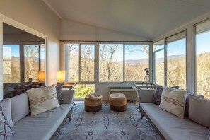 TV, fireplace, ping pong, computer monitors - Grey Eagle Lodge | Pet Friendly, Deck & Game Room 10 Min. from Black Mtn (Black Mountain)