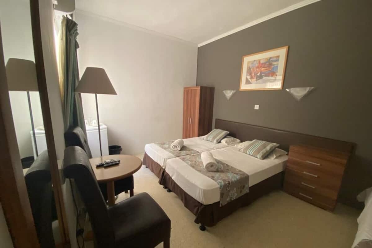 Minibar, tabla de planchar con plancha, wifi gratis y ropa de cama