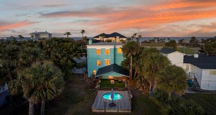 5 bed 4 bath pool table, fire pit, walk to beach