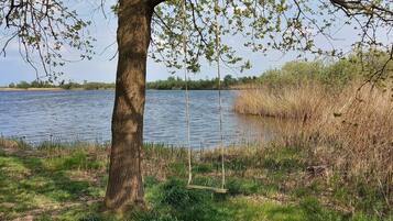 Ligstoelen aan het strand, strandlakens