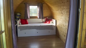 Cabin | Living area | 32-inch LED TV with digital channels, TV - Beachcomber Glamping (Birchington)