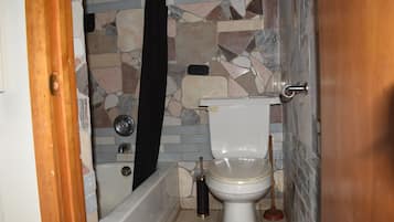 Ensemble douche/baignoire, serviettes fournies, savon, papier toilette