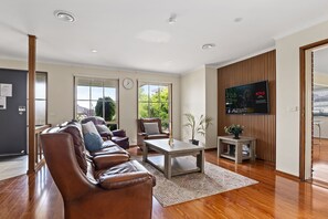 Smart TV, foosball, table tennis, books