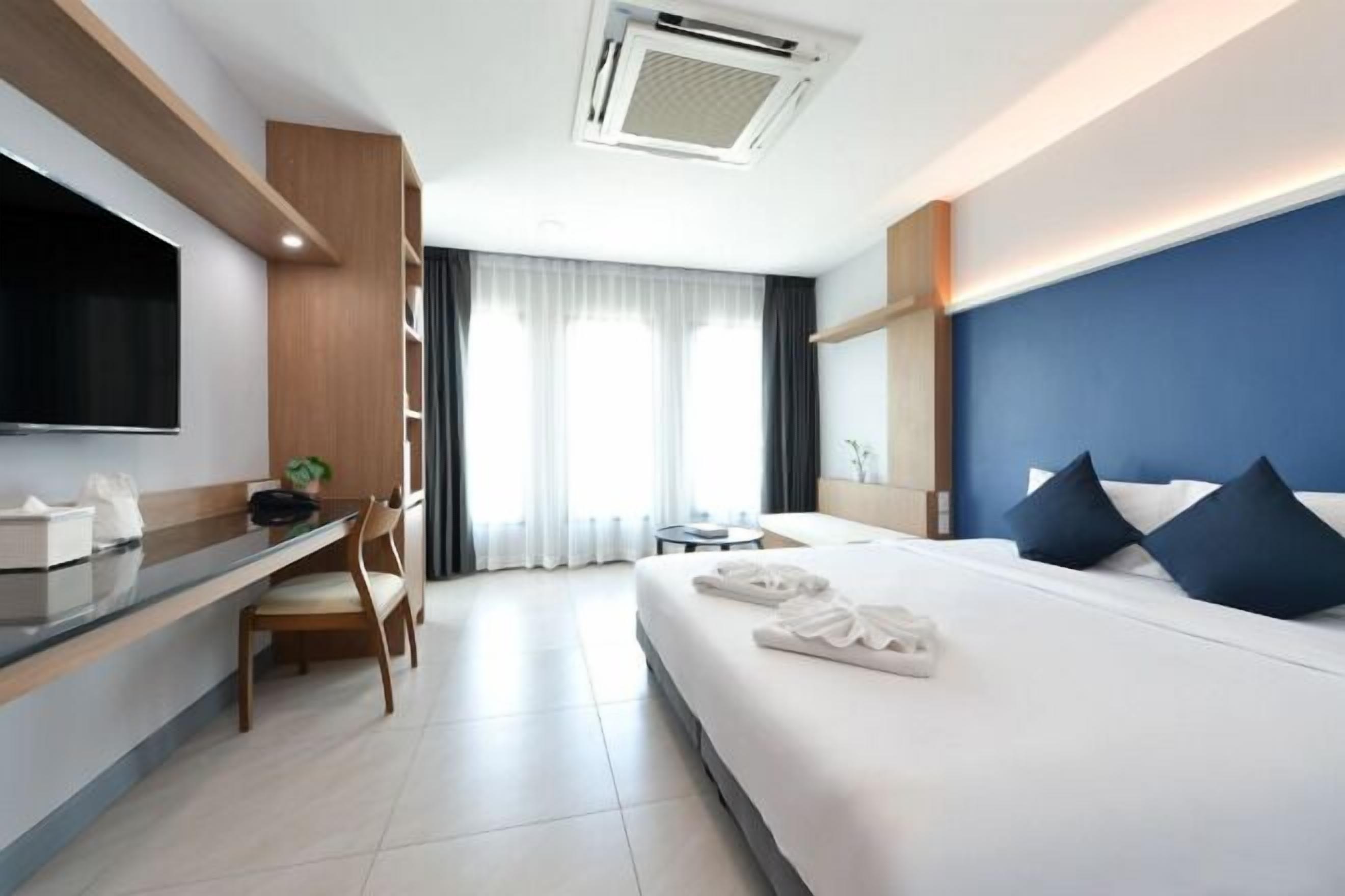 Hypoallergeen beddengoed, een bureau, gratis wifi, beddengoed