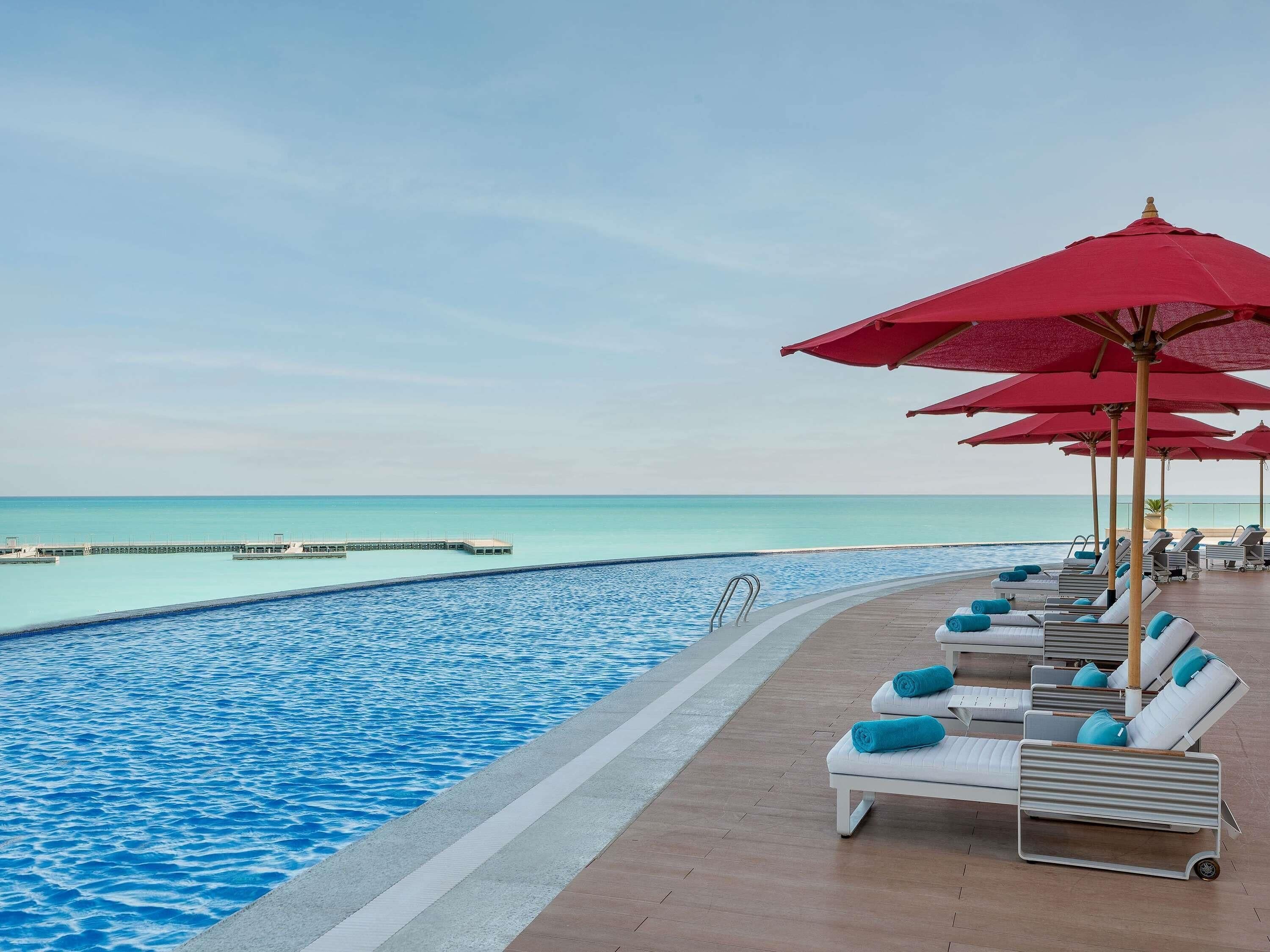 Indoor pool, seasonal outdoor pool, pool loungers, lifeguards on site