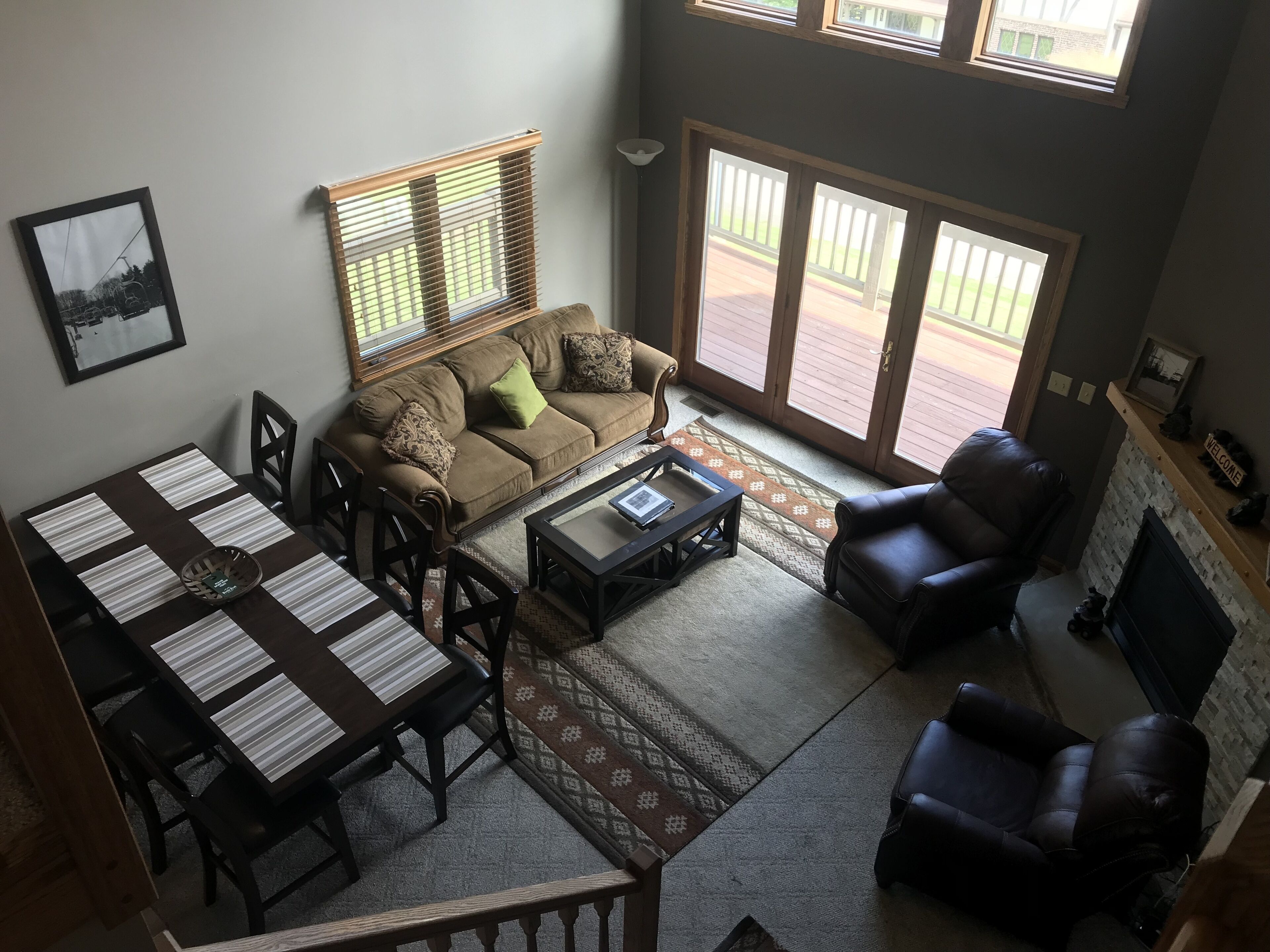 TV, fireplace, video games, books