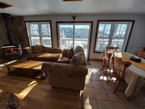 Smart TV, fireplace, table football