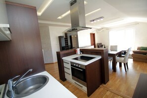 Fridge, oven, stovetop, dishwasher