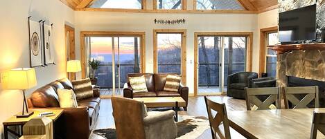 Smart TV, chimenea y reproductor de DVD