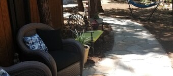 Maura's She Shed at the Trails End" private studio in the mountains.