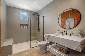 Shower, hair dryer, bidet, towels - Luxury Estate with Pool & el Yunque Views (Luquillo)