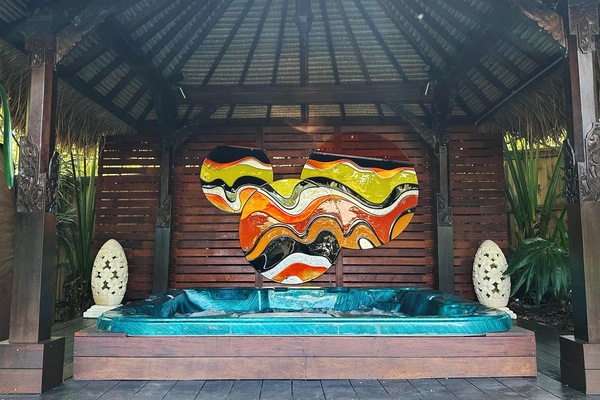 Banyera d'hidromassatge a l'aire lliure