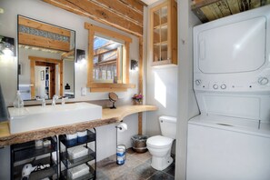 Bathtub, hair dryer, towels - Recently Remodled | Charming Home | Spectacular Views of Creede (Creede)
