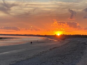 På stranden