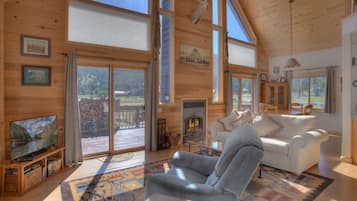 TV connectée, cheminée, lecteur de DVD