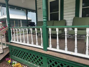 Terrace/patio - The Guides House • Cozy Main St Stay with Porch Views (Old Forge)