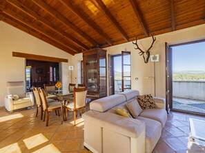 Televisión y chimenea 