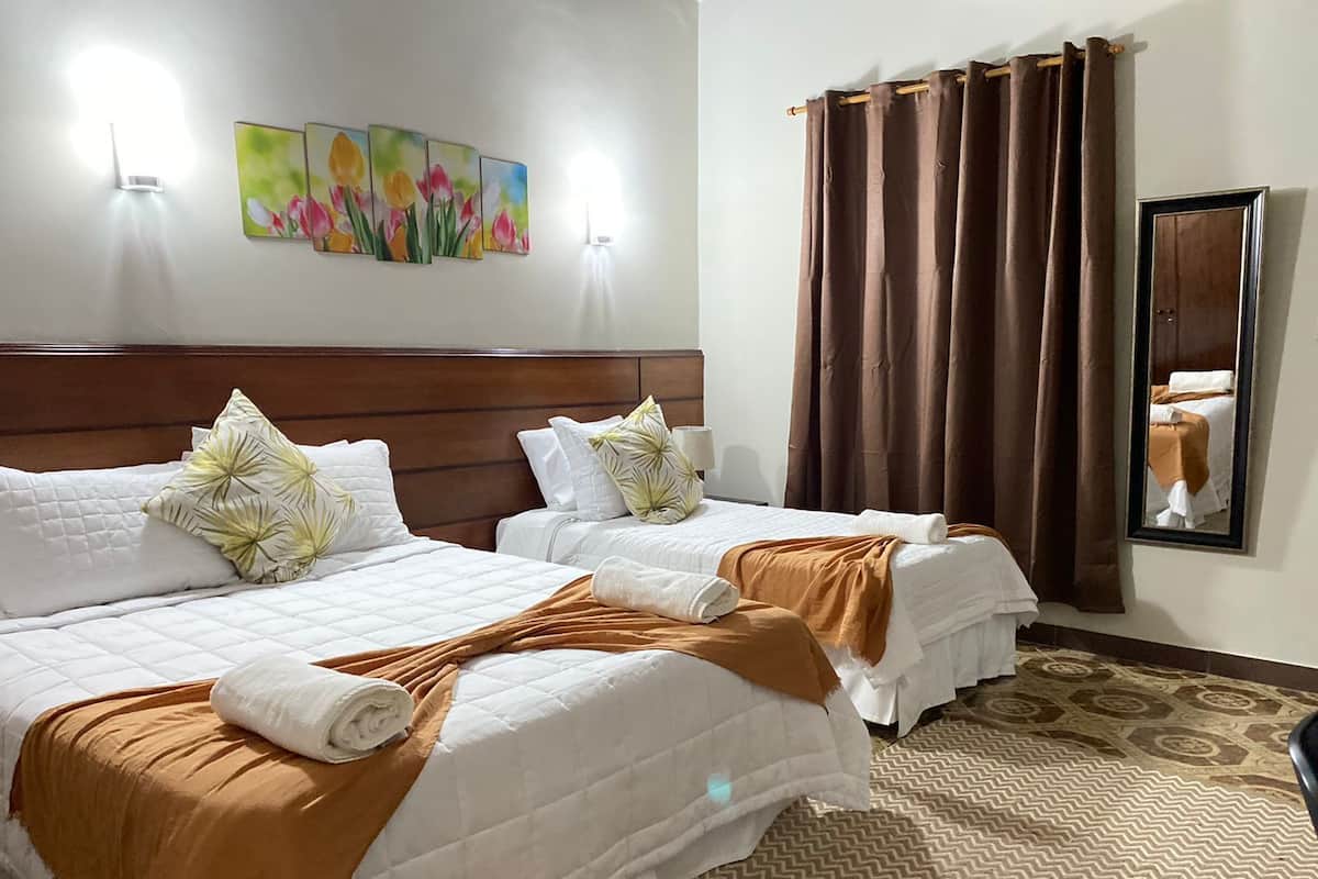 Down comforters, minibar, desk, laptop workspace