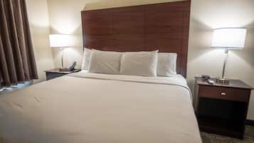 1 bedroom, premium bedding, memory-foam beds, desk