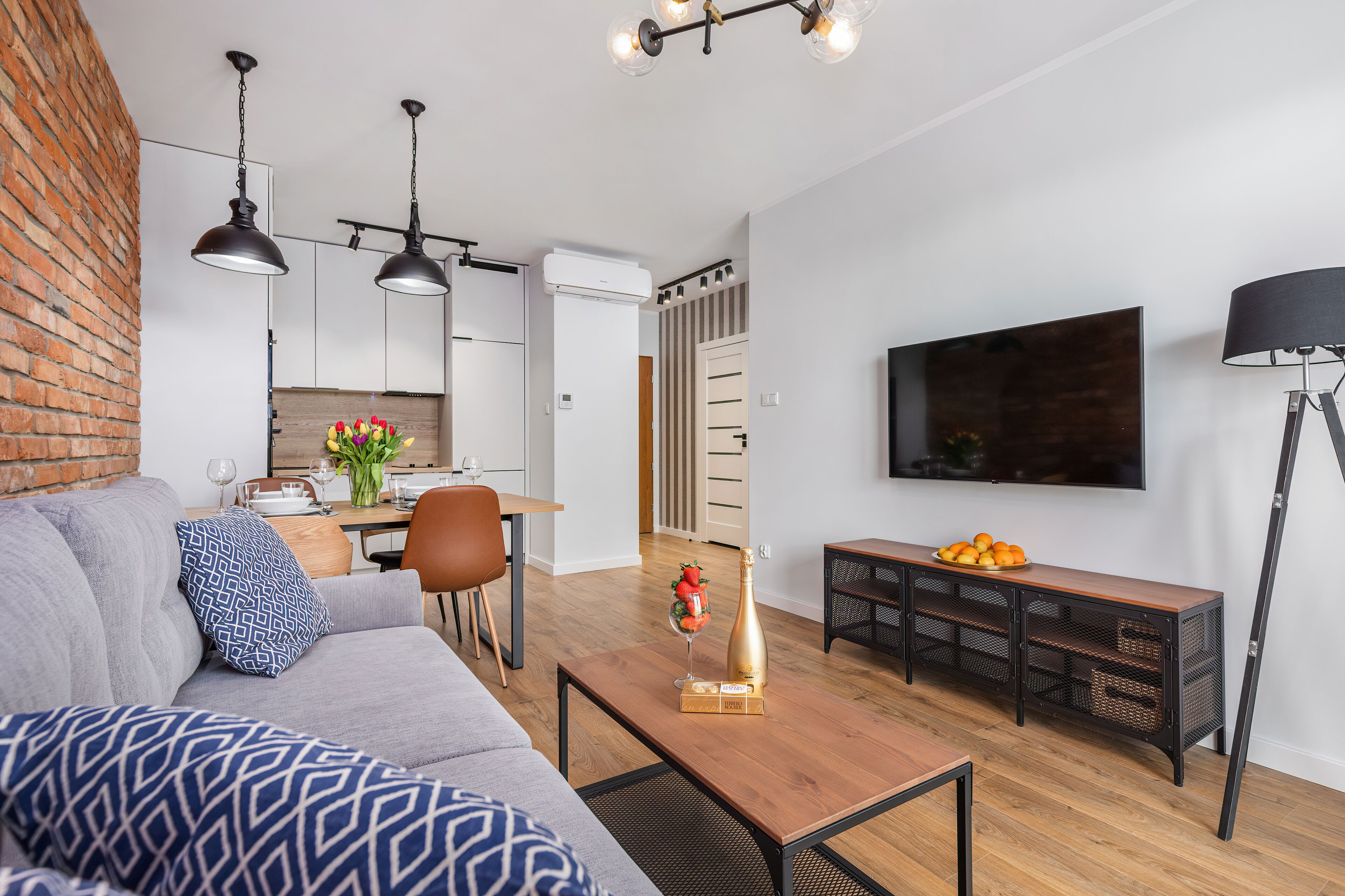 Superior Apartment, 1 Queen Bed with Sofa bed | Living area | 50-inch plasma TV with digital channels, TV
