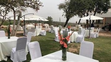 Outdoor banquet area