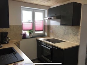 Fridge, stovetop, dishwasher, coffee/tea maker - Vacation apartment Groß in the Ore Mountains (Königswalde)