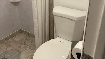 Towels, soap, shampoo, toilet paper