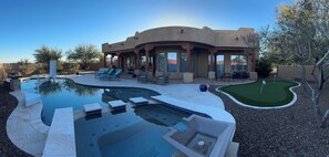 Outdoor pool, a heated pool - Serene Scottsdale Home:Heated Pool,HotTub,FirePit,Putting Green & Mountain Views (Scottsdale)