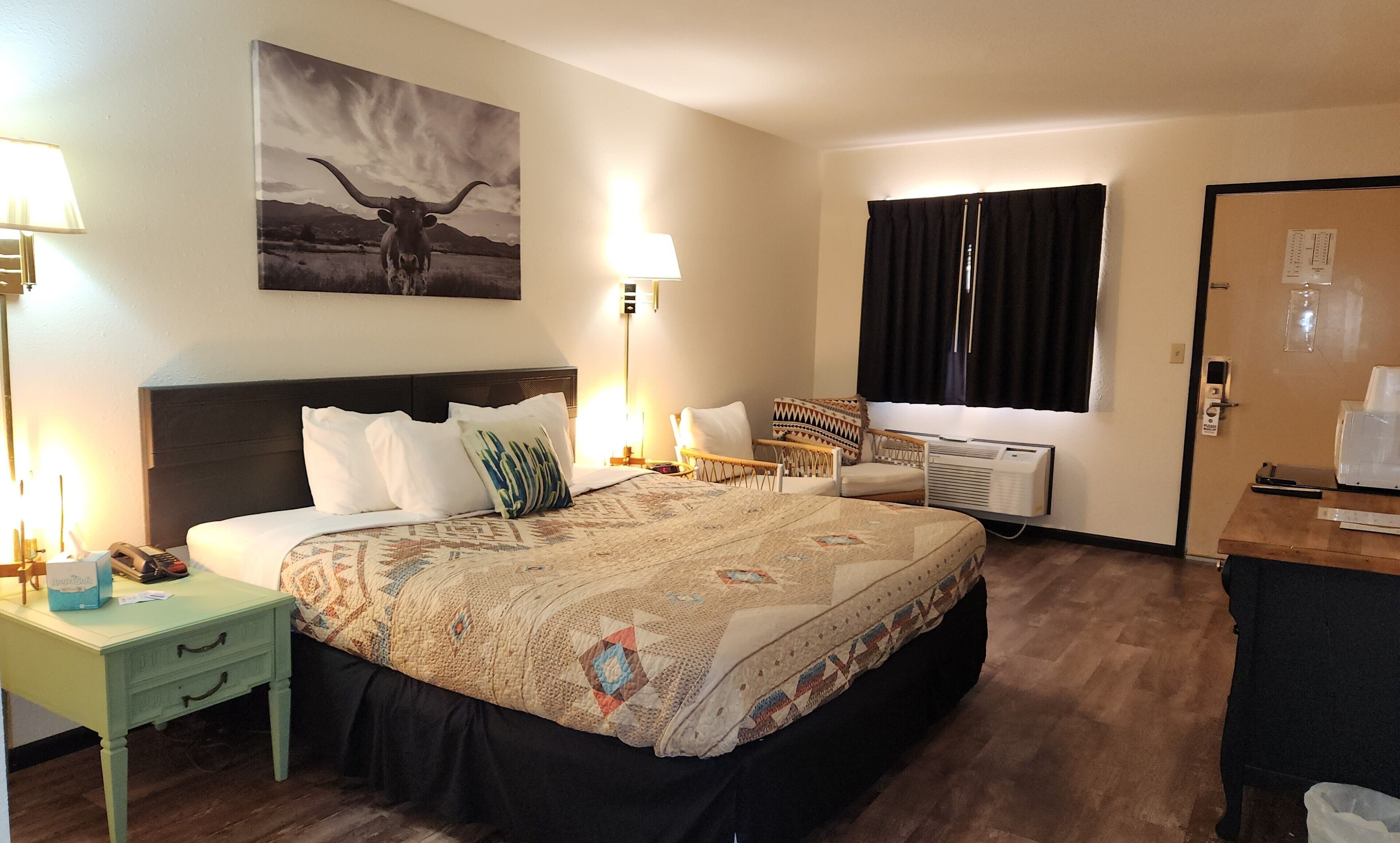 Blackout drapes, iron/ironing board, free WiFi, bed sheets