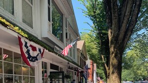 A street with a café named 'In Street Cafe' and a store named 'Stockbrokers General Store'. - Walk into town, soak up sun on enclosed porch & steps away from nature trails! (Stockbridge)