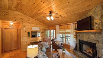TV, fireplace, offices