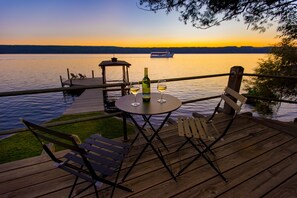 Outdoor dining - Seneca Lake Waterfront Home with Sauna, Game Room & Finger Lakes Wine Trail (Burdett)