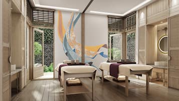 Couples treatment room(s), sauna, steam room, body treatments