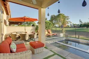 Outdoor dining - 2 Mi to Coachella Grounds: Home w/ Fire Pit! (Indio)