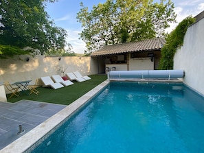 Outdoor pool, a heated pool