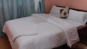 A bedroom with a bed, a white canopy, and a patterned rug. - Stay.Plus Naivasha Budget Apartment (Naivasha)