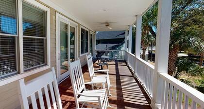 Spacious 3 story near beach home, stunning porches, and reverse floor plan