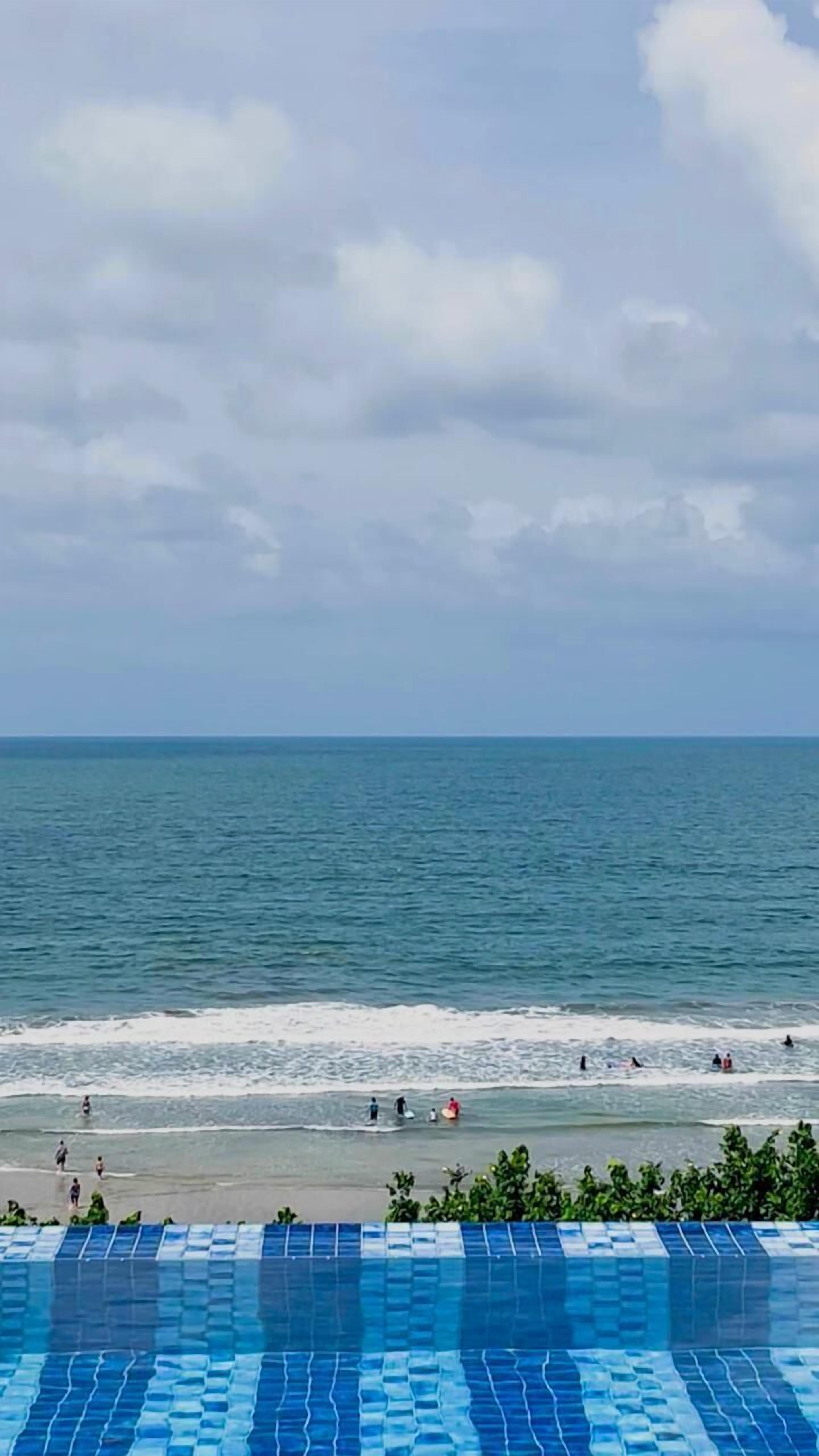 On the beach, white sand
