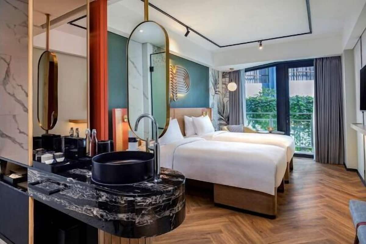 1 soveværelse, minibar, pengeskab på værelset, mørklægningsgardiner