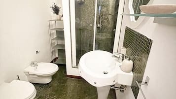 Dusche, Haartrockner, Bidet, Handtücher