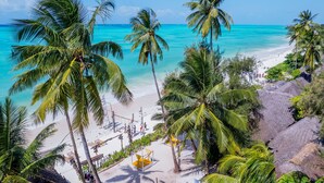 A beach with palm trees, a sandy shore, and a clear blue sea. - ZAN Tropical Jambiani Beach (Jambiani)