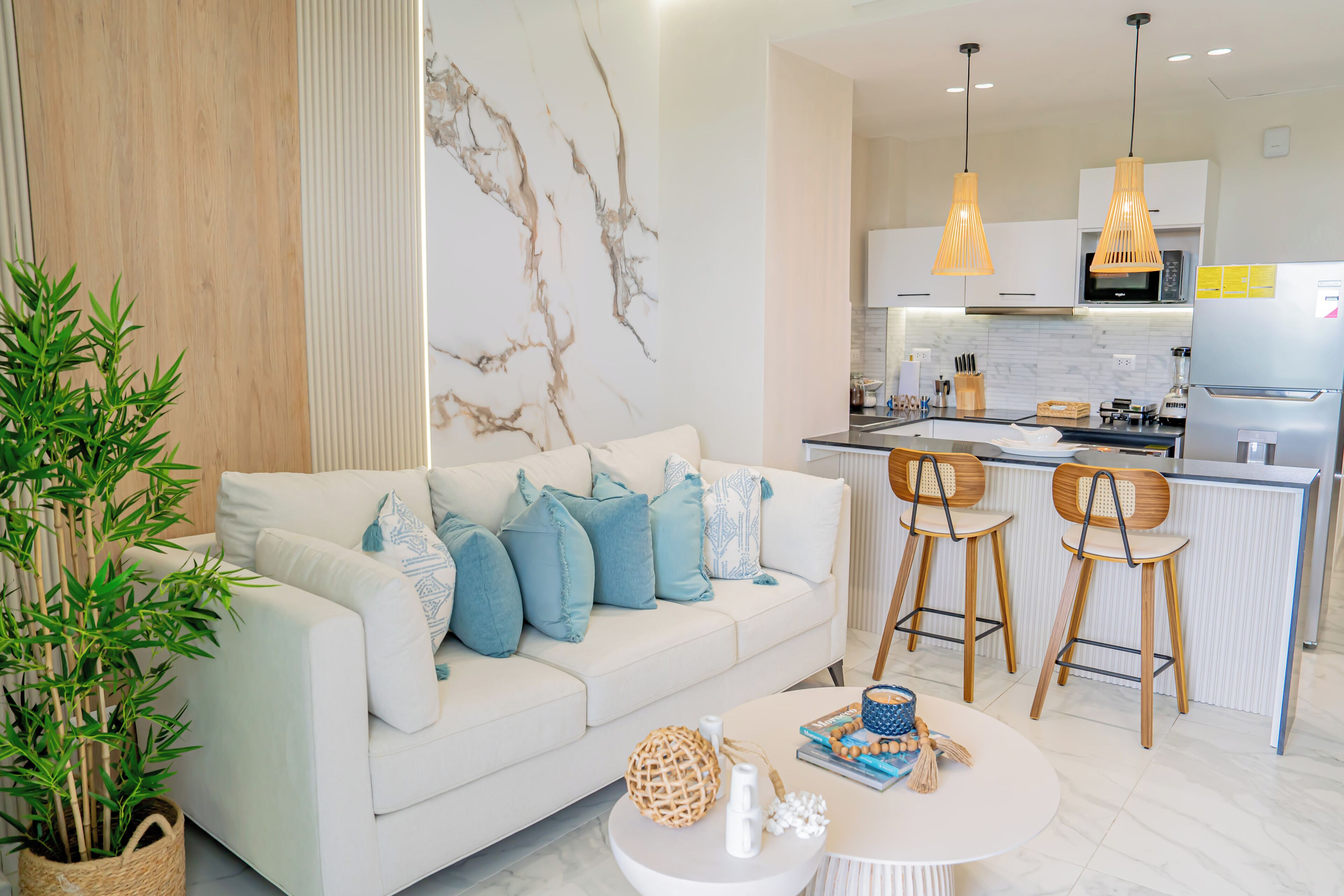 Deluxe Apartment, 1 Bedroom, Balcony, Pool View | Living area | 42-inch Smart TV with cable channels, TV