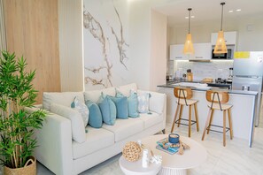 Deluxe Apartment, 1 Bedroom, Balcony, Pool View | Living area - Xeliter Cana Rock Punta Cana (Punta Cana)