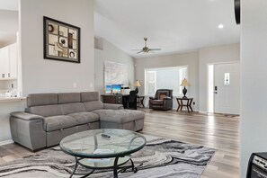 Smart TV, fireplace, books, stereo - “Luxury 4BR Denver Retreat, Sleeps 10+, Entertainment & Prime Location” (Denver)