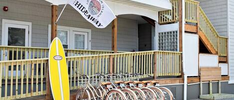 A building with a sign reading "Long Beach Island Hideaway."