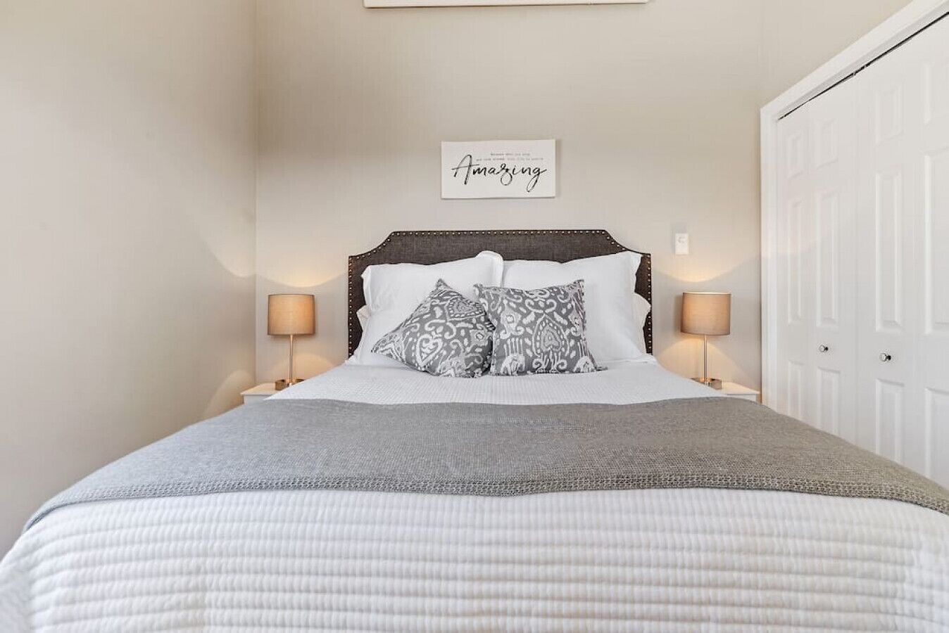 1 bedroom, desk, iron/ironing board, travel crib