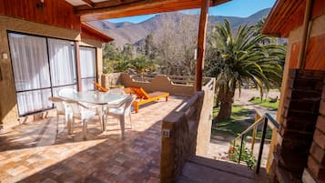 Familien-Ferienhütte, Blick auf die Lagune | Terrasse/Patio